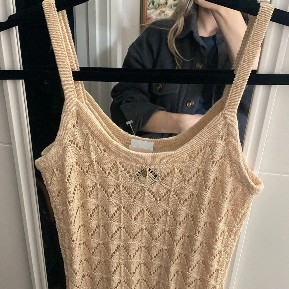 Rhythm Marketta Knit Midi Dress in Cream NWT - Picture 6 of 8